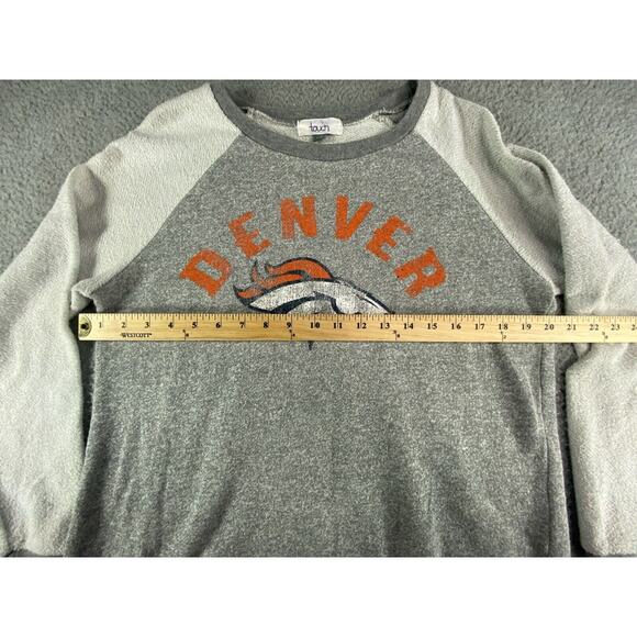 Denver Broncos Sweater Womens Large Gray Raglan Long Sleeve Football NFL Touch - Picture 6 of 10